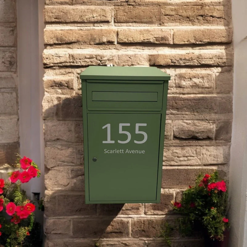 Pale Green Wall Mounted Parcel Box Woodpecker