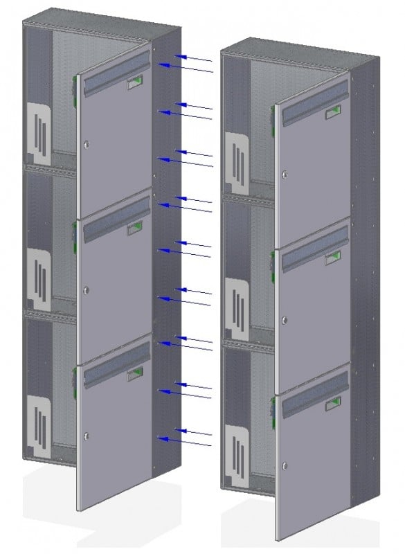 Free Standing Rear Access Communal Post Boxes Urban Easy SLP