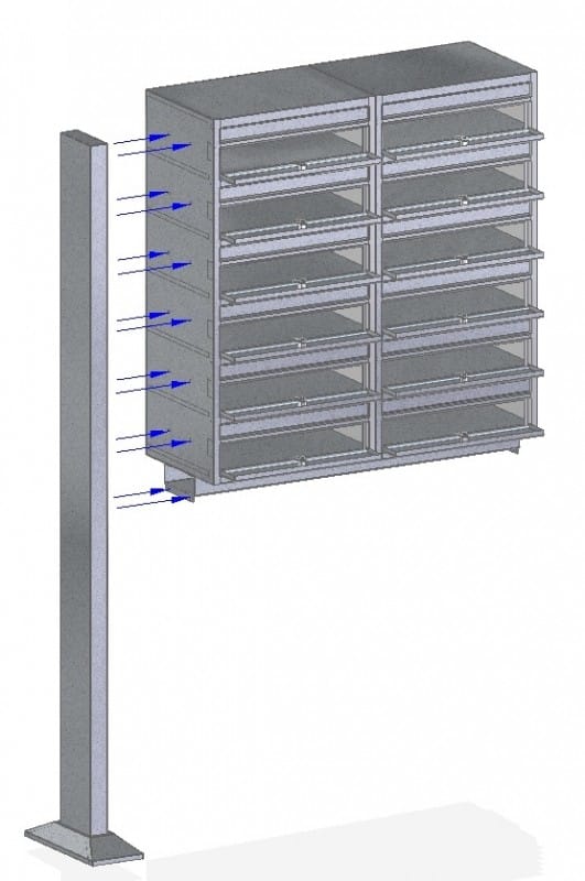 Post Boxes for Flats Free Standing Internal Locking - Urban Easy E1