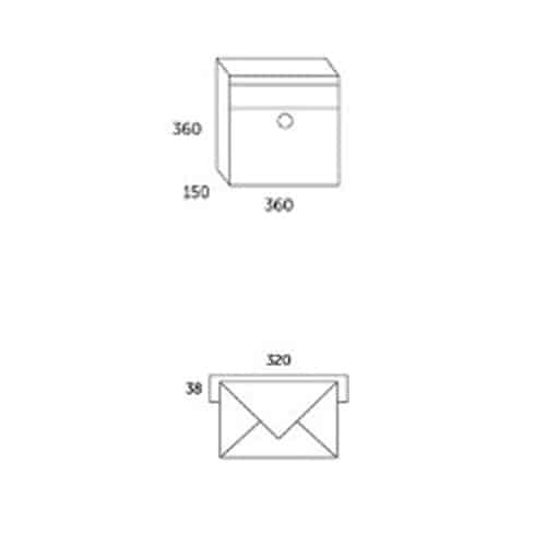 Allux 250 Wall Mounted Post Box Dimensions