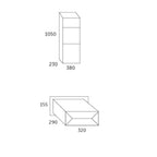 Allux 600 Gavanised Steel Parcel Drop Box Outdoor Dimensions