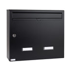 Black Communal Wall Mounted External Post Box W4