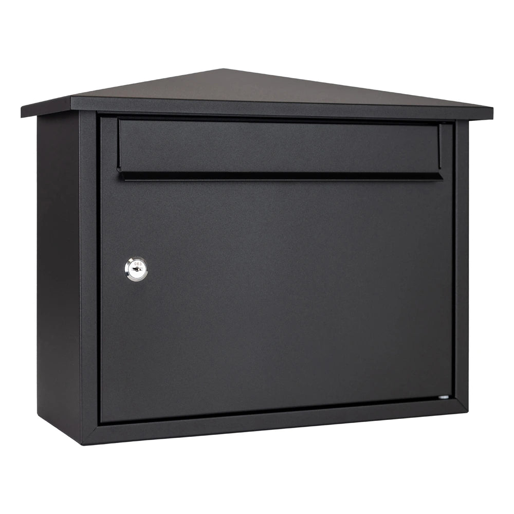 Black External Wall Mounted Post Box Kestrel