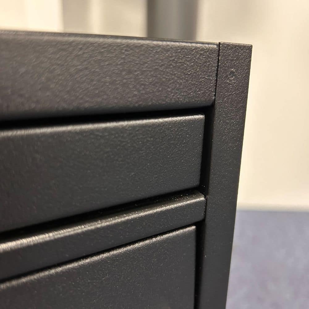 Black Matt Finish On Galvanised Steel Surface Letterbox