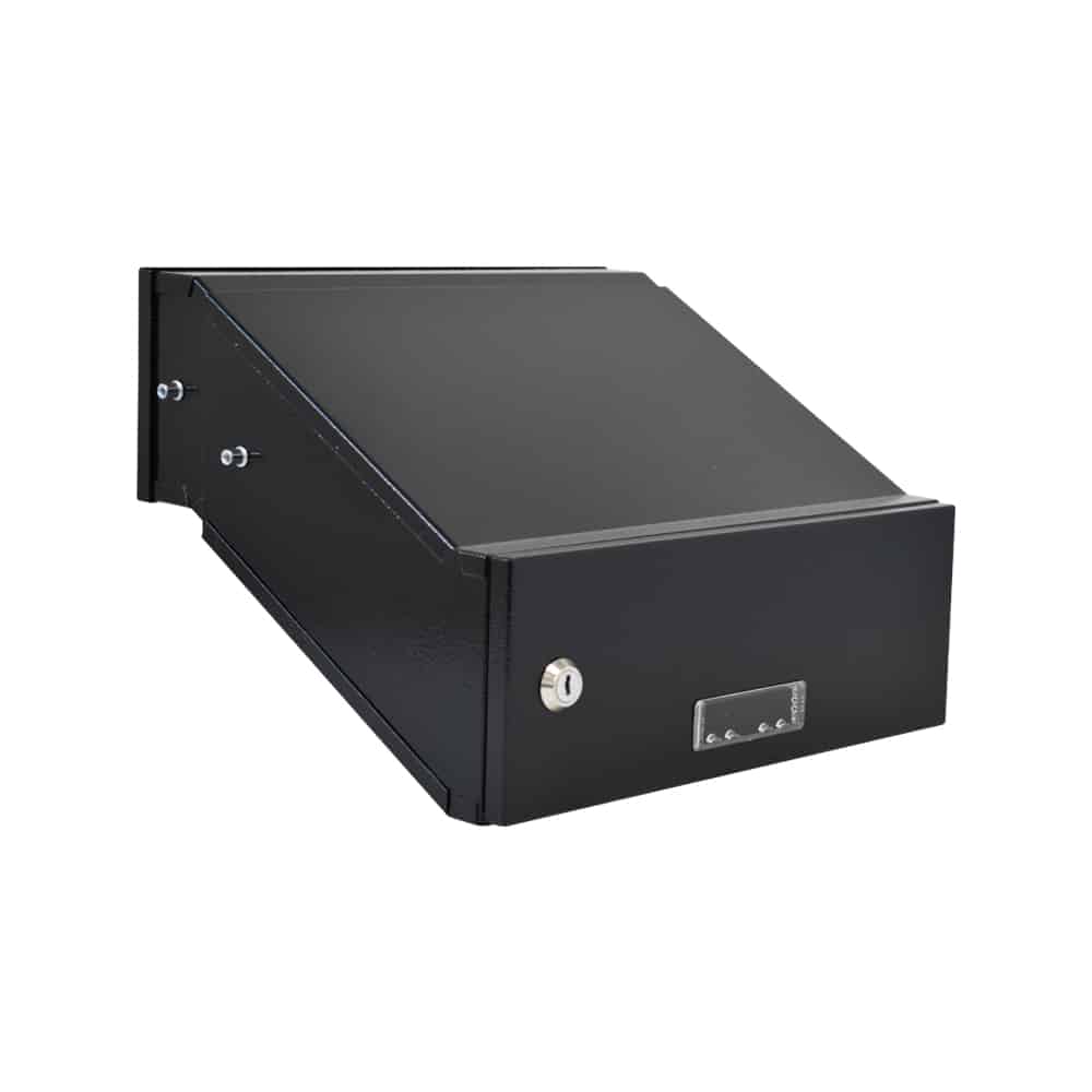 Black Through Wall Post Box SM Back