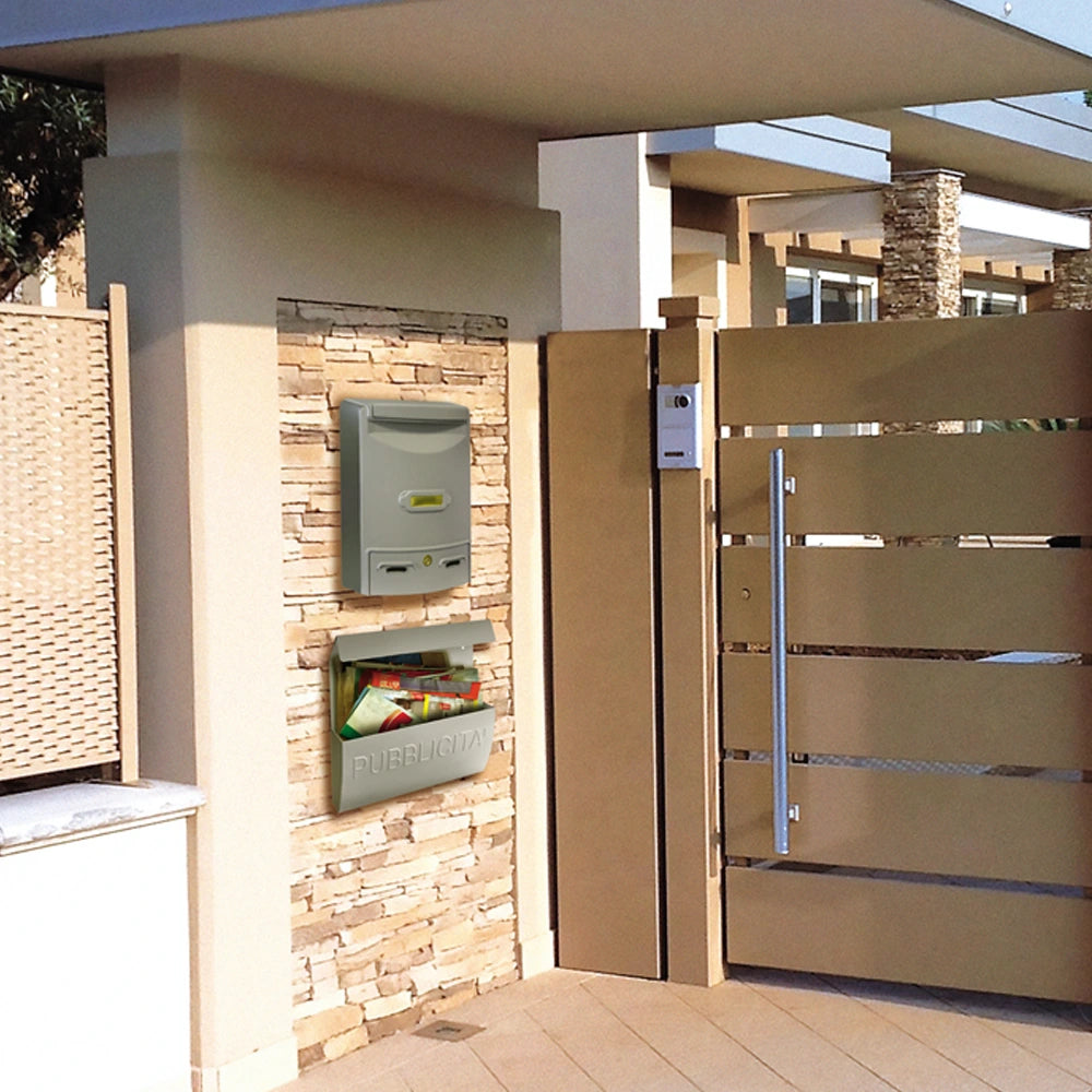 Cast Aluminium Letterbox Europa Maxi On The Wall