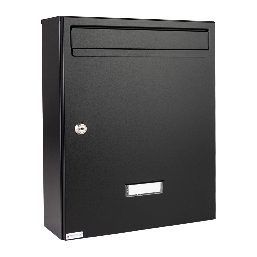 Communal Black Wall Mounted Post Box External W5