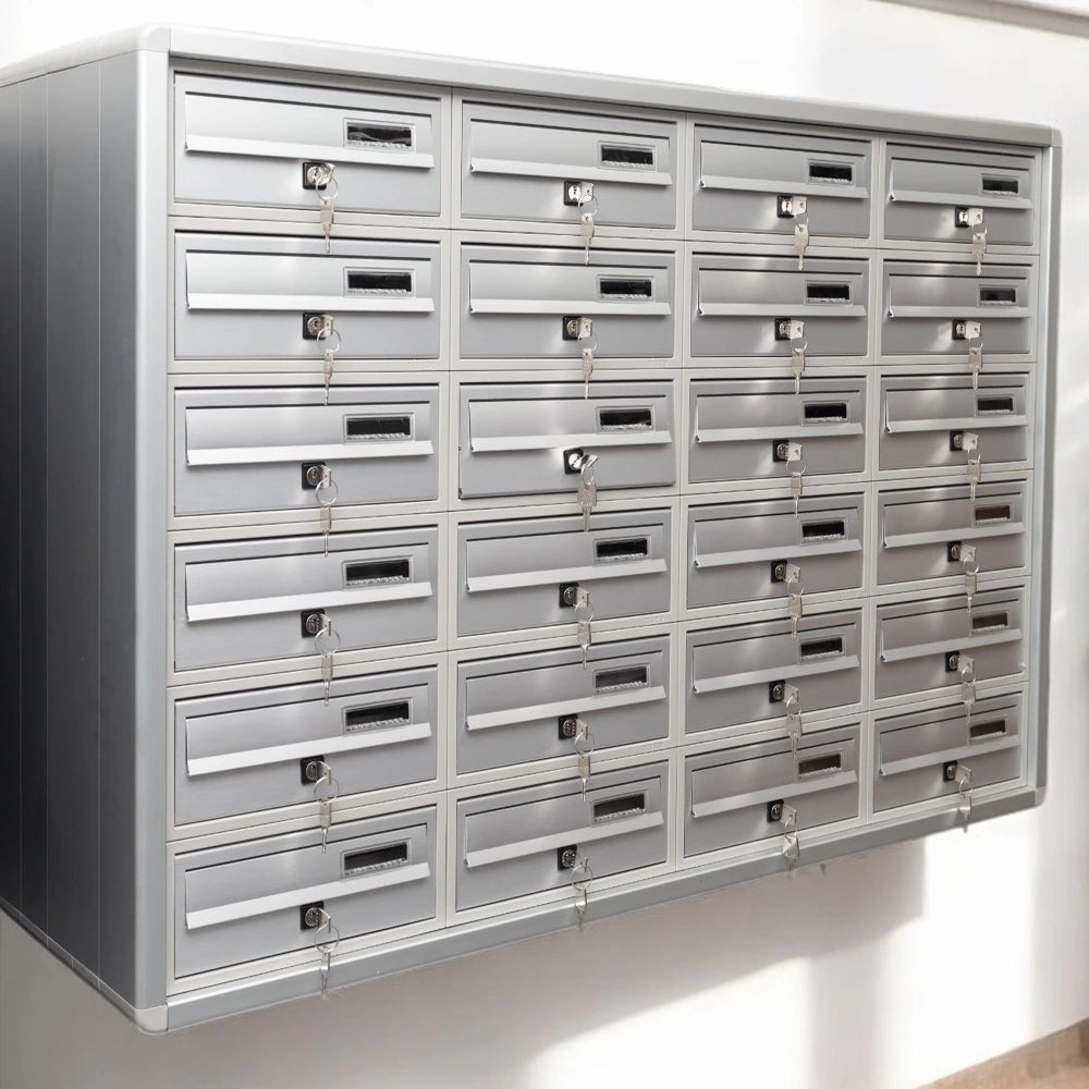 Communal Post Boxes Silver Aluminum Finish Modular 270