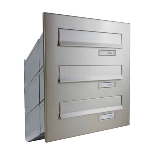 D 041 Multiple Powder Coated Telescopic High Capacity Through The Wall Mailbox Stainless Steel