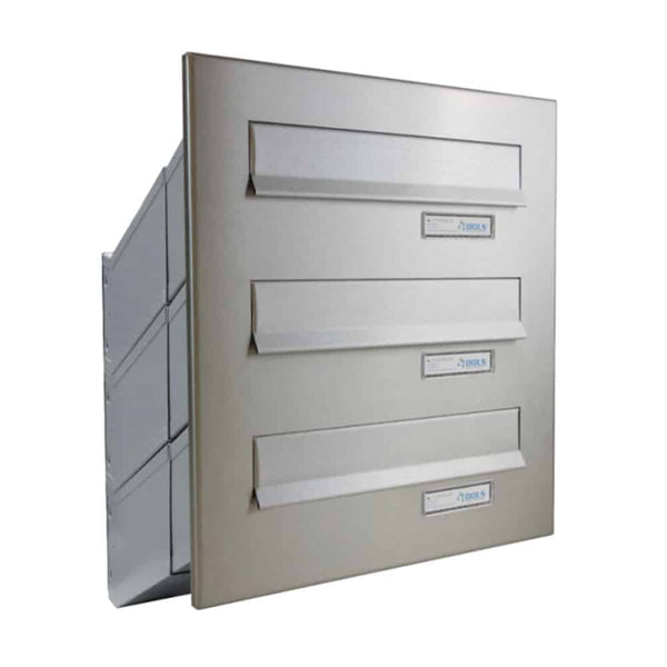 D 041 Multiple Powder Coated Telescopic High Capacity Through The Wall Mailbox Stainless Steel
