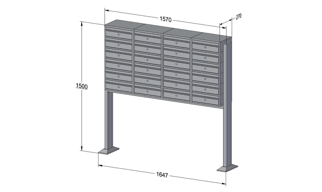 Internal Post Boxes Post Boxes for Flats Free Standing Internal Locking - Urban Easy E1 ...