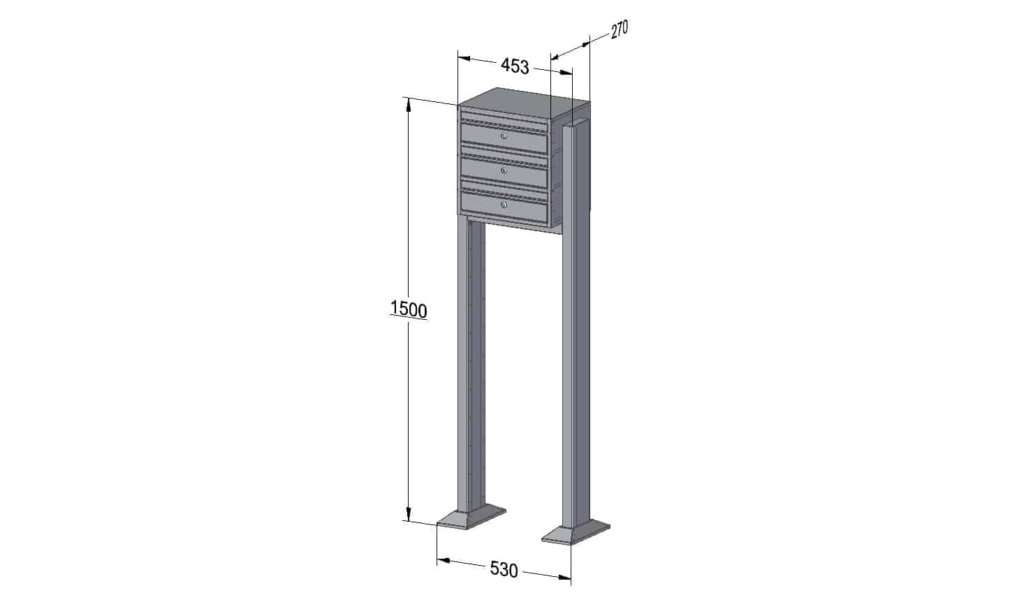 Post Boxes for Flats Free Standing Internal Locking - Urban Easy E1