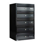 E1 Urban Easy Black Bank Of 5 Post Boxes