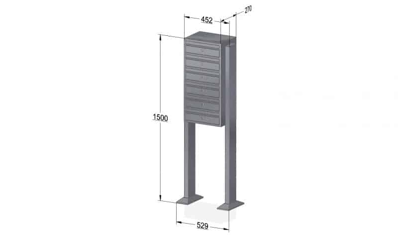 Free Standing Internal Post Boxes for Flats Urban Easy E1 Lite
