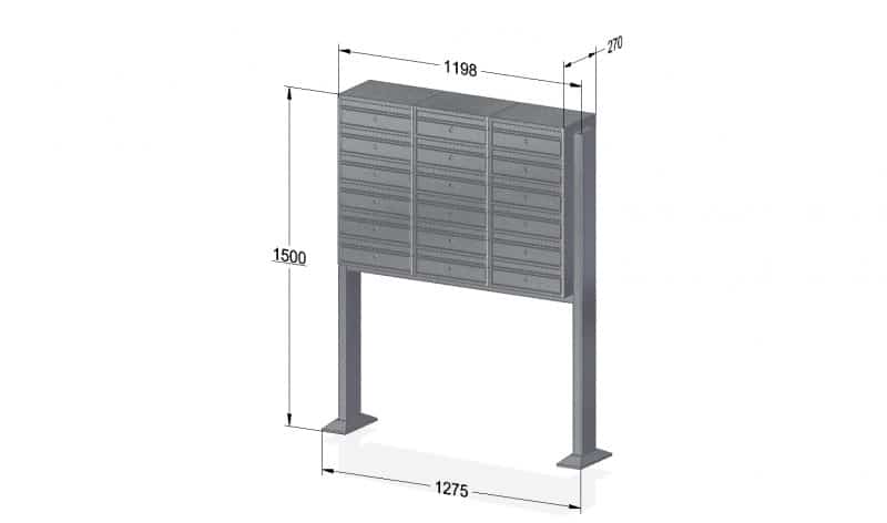 Free Standing Internal Post Boxes for Flats Urban Easy E1 Lite