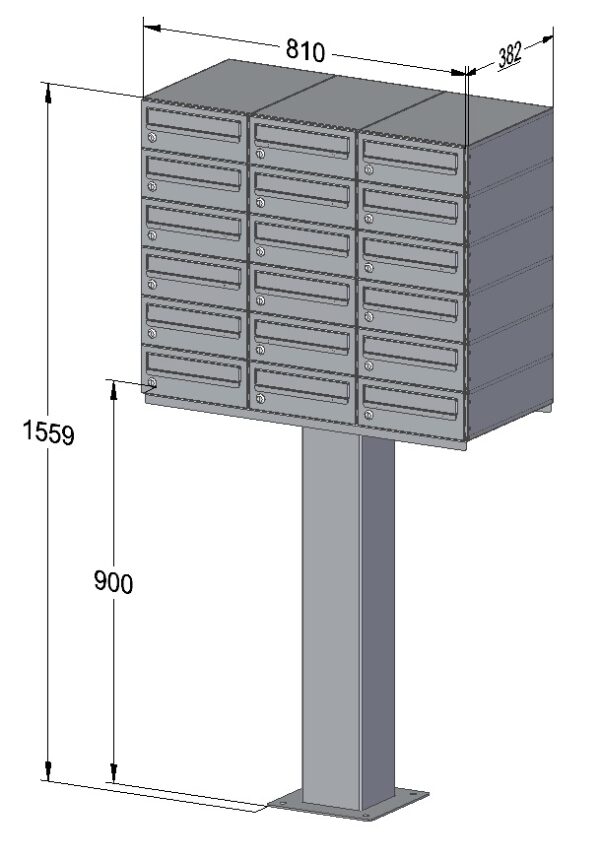 Free Standing Communal Post Boxes – C2 Compact Urban Easy