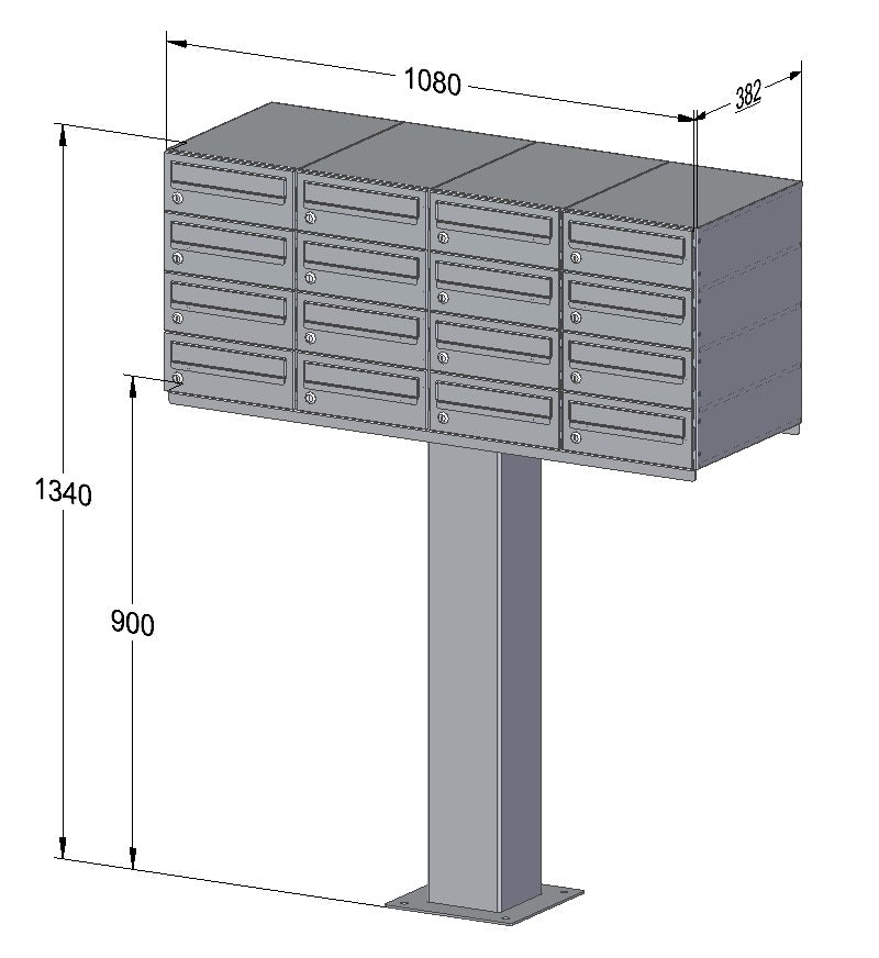 Free Standing Communal Post Boxes – C2 Compact Urban Easy