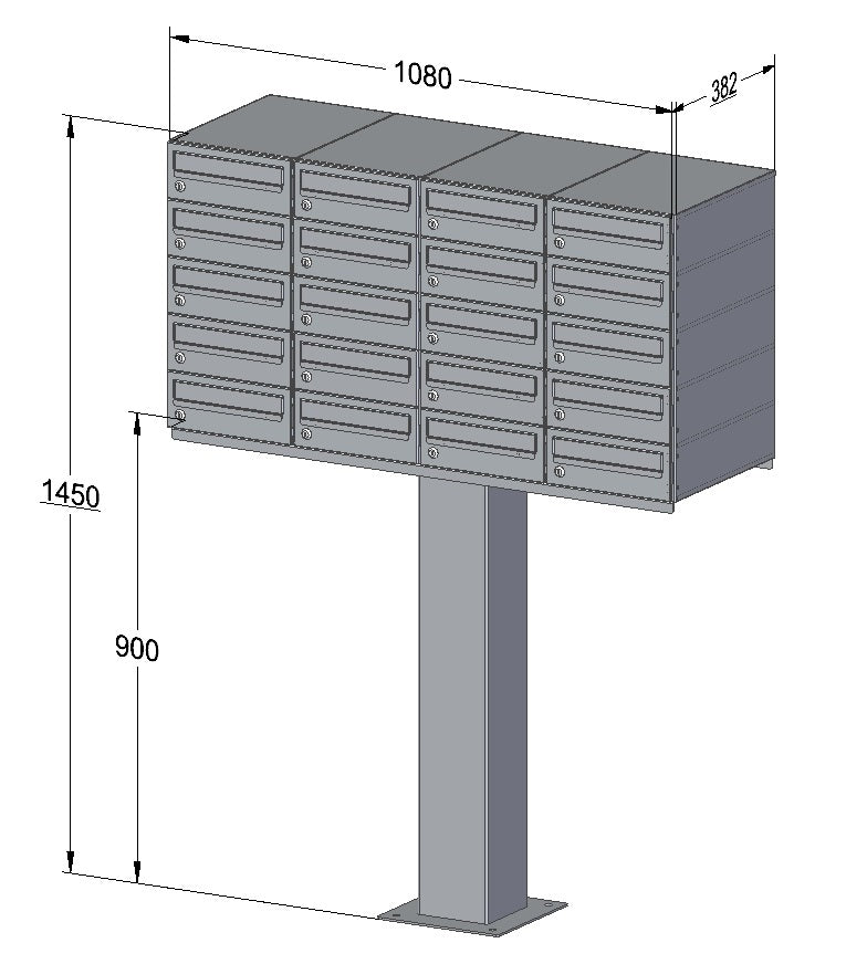 Free Standing Communal Post Boxes – C2 Compact Urban Easy