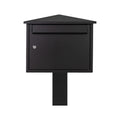 External Free Standing Letterbox   Kestrel Black With Black Stand