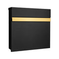 External Wall Mounted Letterbox Galvanised Steel Top Loading Front Access Post Box   Skylark   Gold Accent