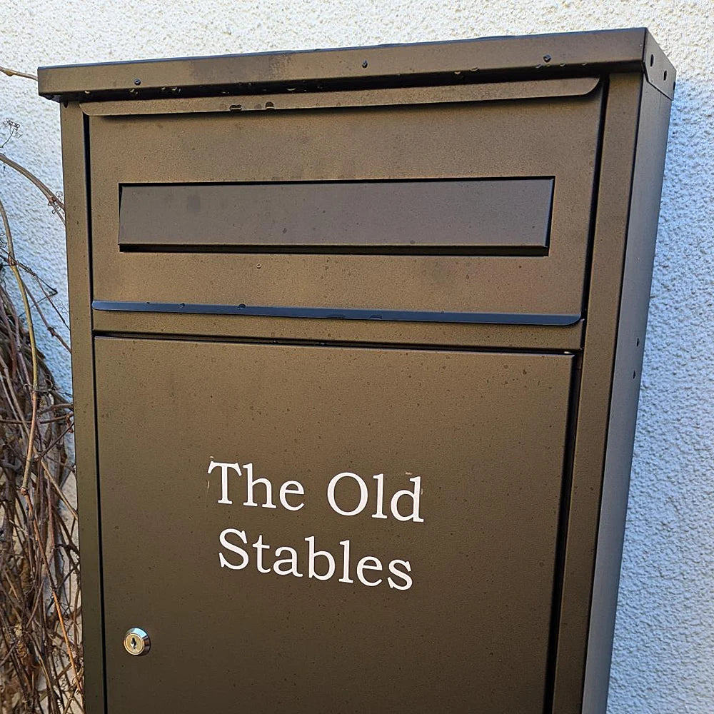 External Wall Mounted Parcel Box In Black Woodpecker