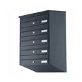 External Wall Mounted Post Boxes For Flats   Sparrow   Anthracite Grey   Bank Of 5
