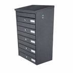External Wall Mounted Post Boxes For Flats   Sparrow   Anthracite Grey   Bank Of 6   Angled