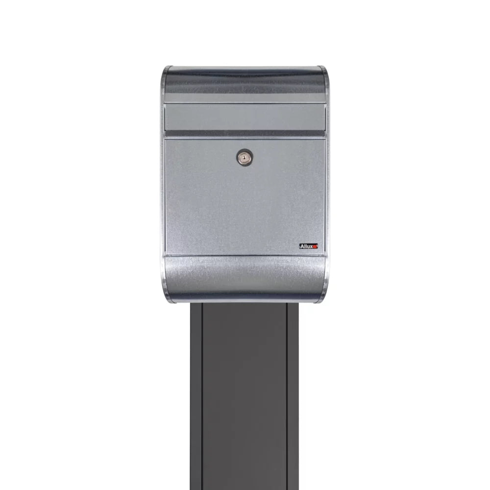 Free Standing External Post Box Allux 5000 Galvanised Steel 1001 Grey 