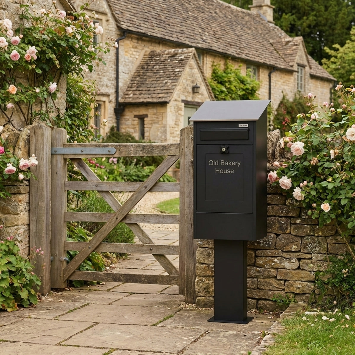 Free Standing Letterbox Gustaf Pole Mounted Black