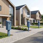 Free Standing Mailbox Gustaf Pole Mounted Blue