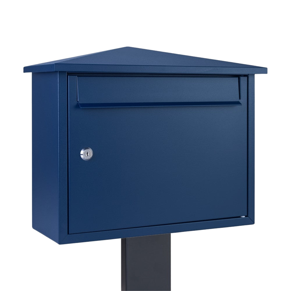 Free Standing Outdoor Letter Box   Kestrel   Oxford Blue