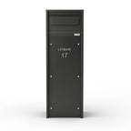 Free Standing Outdoor Parcel Box   Nikolai   Black   Front
