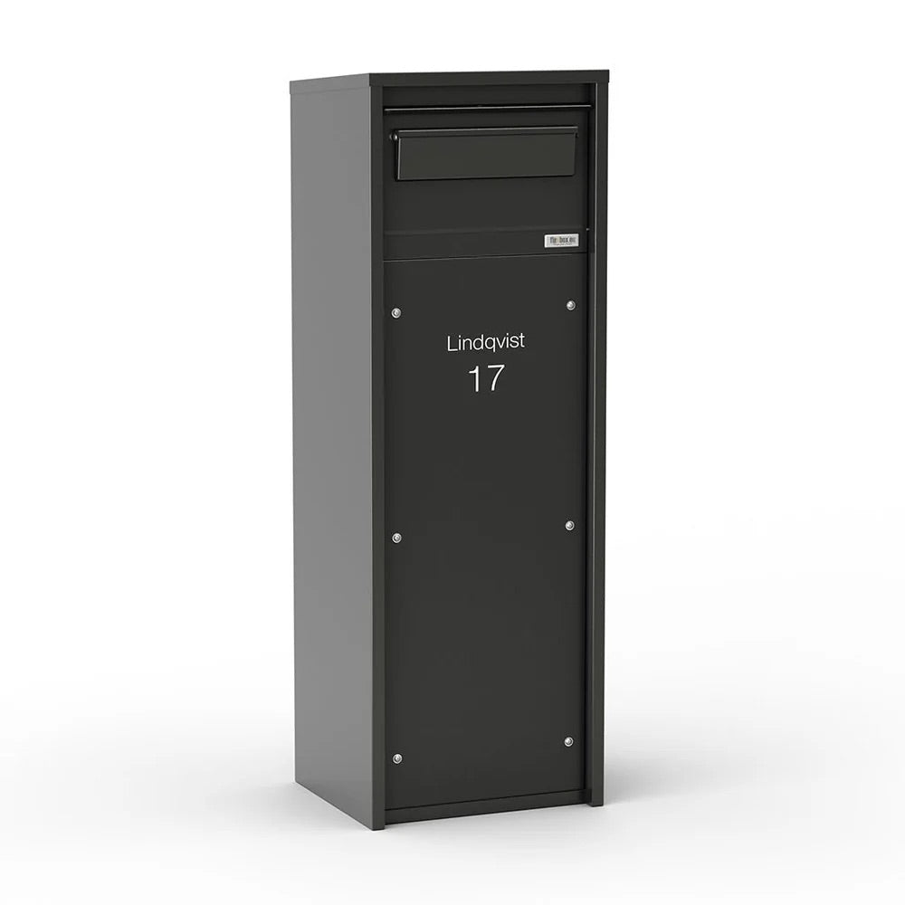 Free Standing Outdoor Parcel Box   Nikolai   Black   Side
