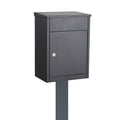 Free Standing Outdoor Post Box Allux 500 Dark Grey With Dark Grey FR 2 Stand