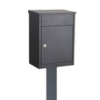 Free Standing Outdoor Post Box Allux 500 Dark Grey With Dark Grey FR 2 Stand
