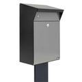 Free Standing Outdoor Post Box   Allux Bjorn Villa FR 2 Light Grey