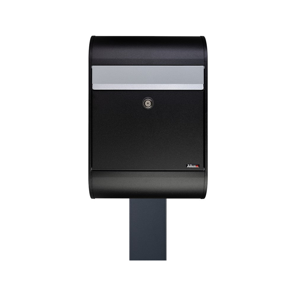 Free Standing Post Box Allux 5000 Black   Grey Stand