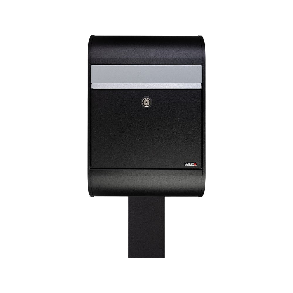 Free Standing Post Box Allux 5000 Black   Black Stand