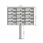 Free Standing Slim Post Boxes Bank Of 15