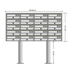Free Standing Slim Post Boxes Bank Of 20