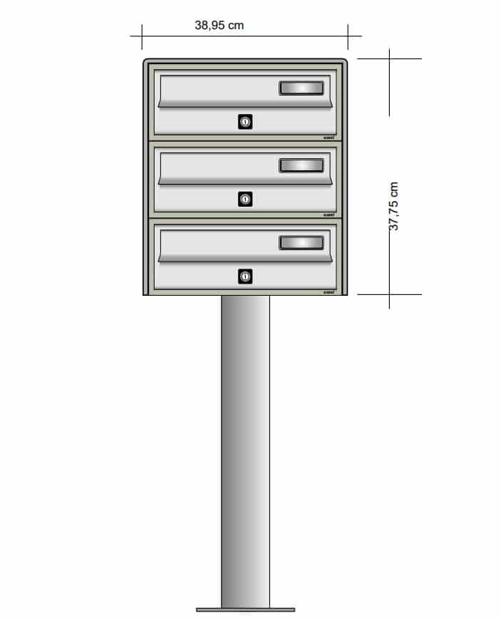 Freestanding Letterbox for Flats and Offices External Lockable - Tocco Di Italia Slim