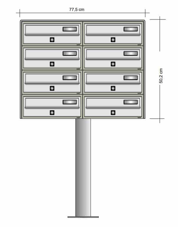Freestanding Letterbox for Flats and Offices External Lockable - Tocco Di Italia Slim