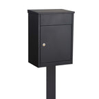 Free Standing Outdoor Post Box – Allux 500 Black with Black FR-2 Stand