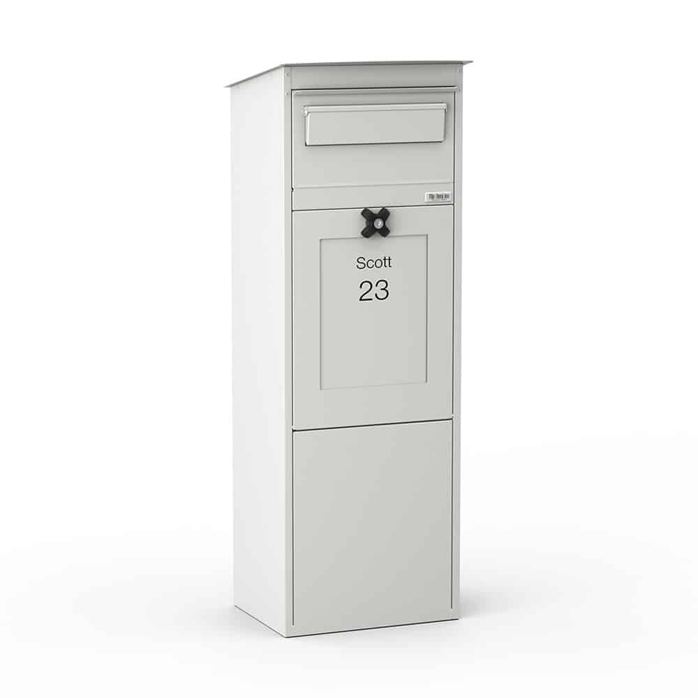 Freestanding Parcel Box Karl White Front2