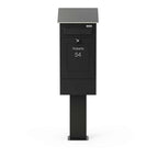 Freestanding Post Box Gustaf Black Front