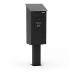 Freestanding Post Box Gustaf Black Front2