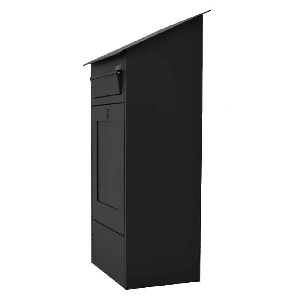 Freestanding Post Box Gustaf Black Rear Access 3
