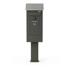 Freestanding Post Box Gustaf Dark Grey Front