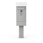 Freestanding Post Box Gustaf Light Grey Front