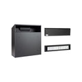 Gate Mounted Letterbox Galvanised Steel   W3 6   Black Matt   Black Letterplate